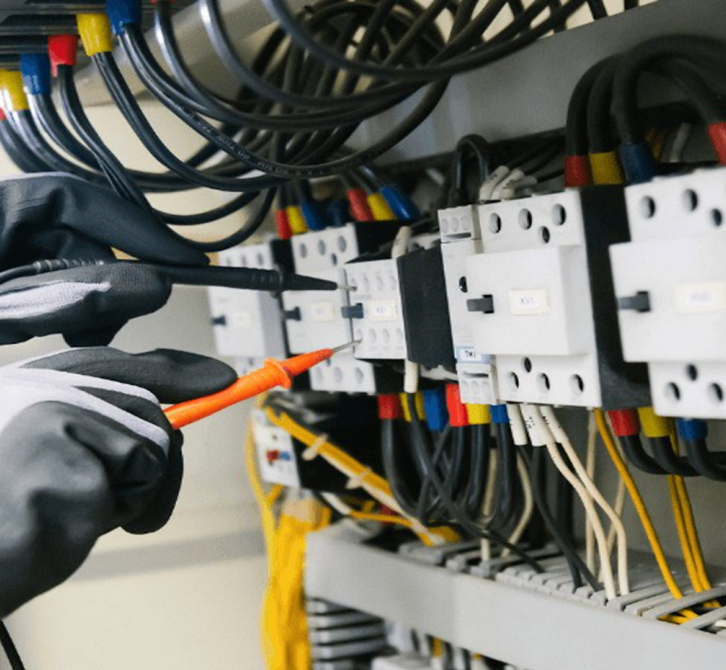 image (ecb electrician inspecting switchboard)